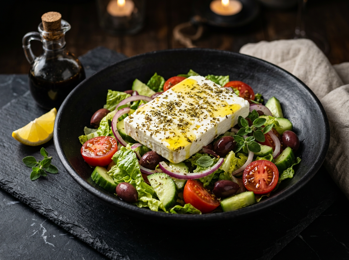 Greek Salad with Grilled Chicken - Raggio Gourmet & Pizza Newark DE